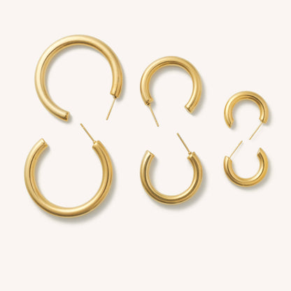 Rome Gold Tube Hoops- Medium and Large