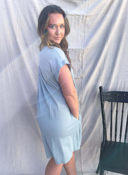 Teal Breeze Button Down Dress