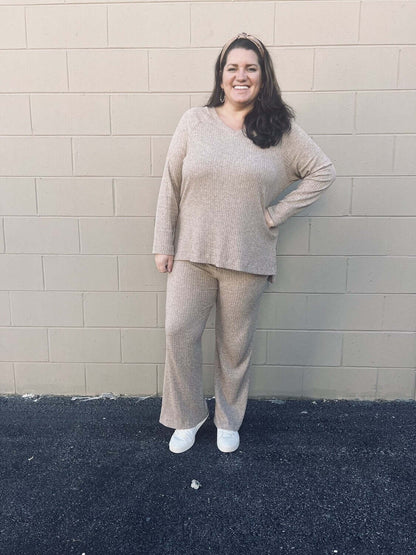 Ribbed Pant - Oatmeal