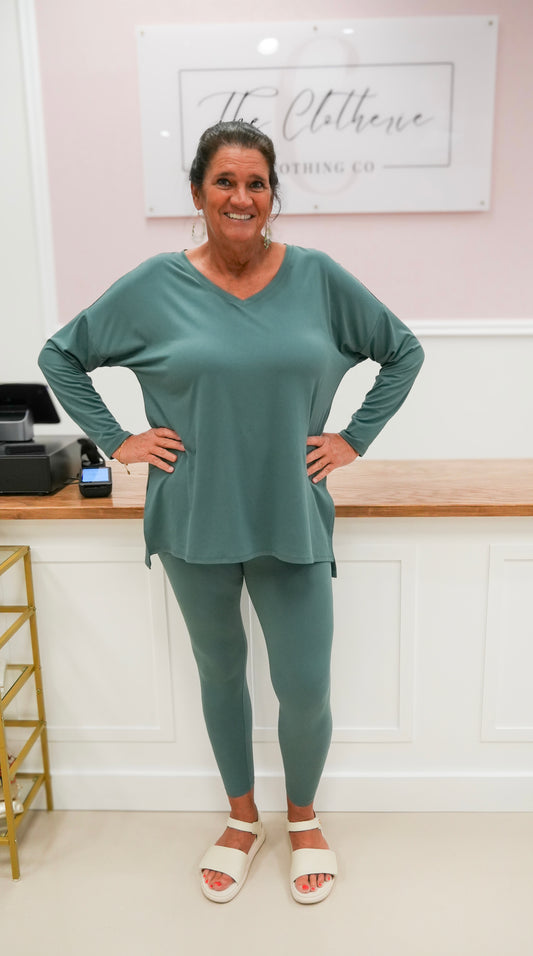 Brushed Microfiber Loungewear Tops