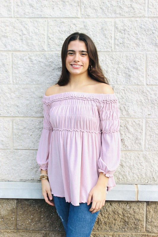 Off The Shoulder Blouse - Mauve