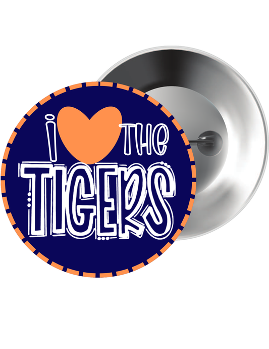 I Love The Tigers Button