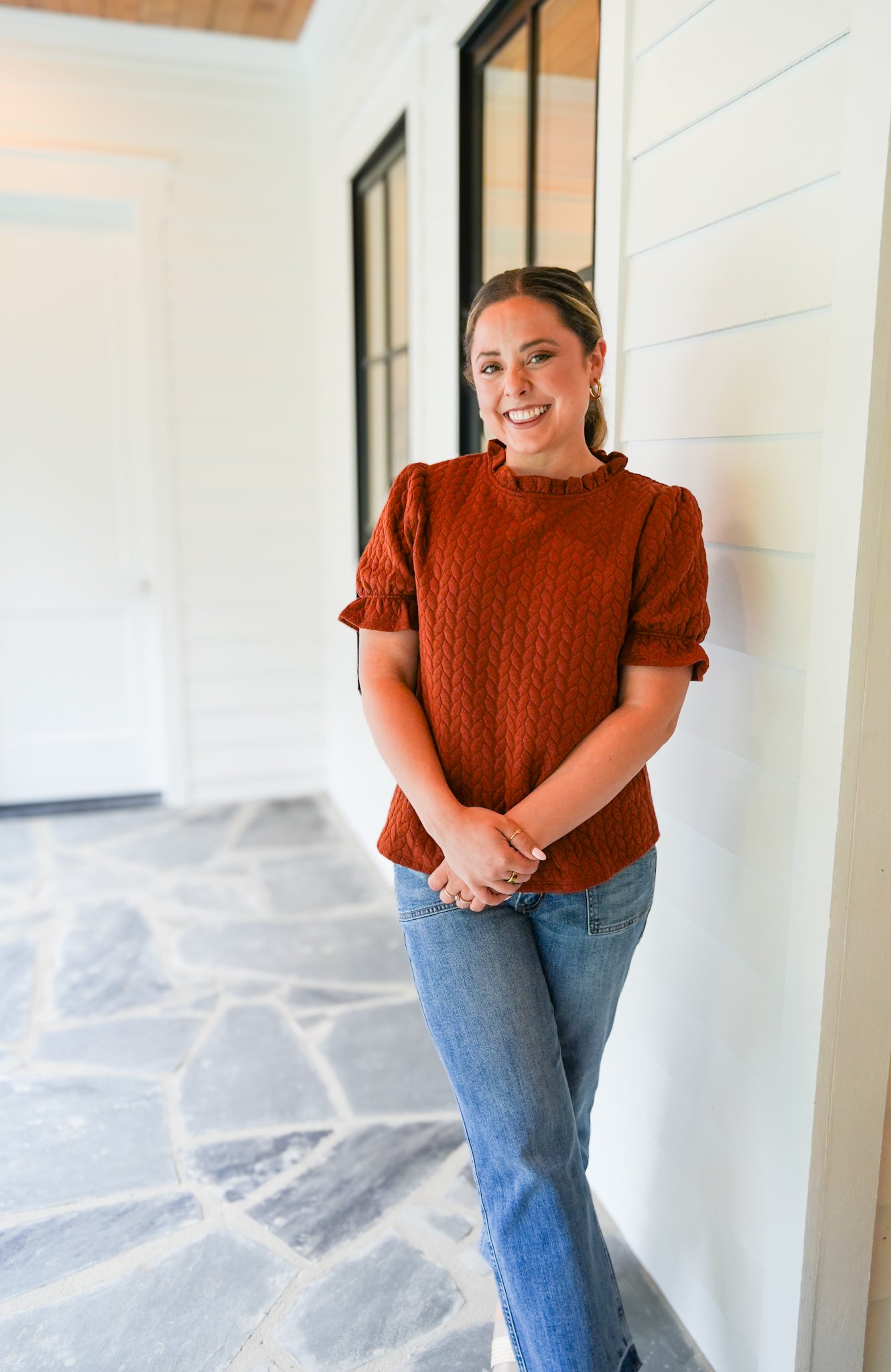 Textured Puff Sleeve Top