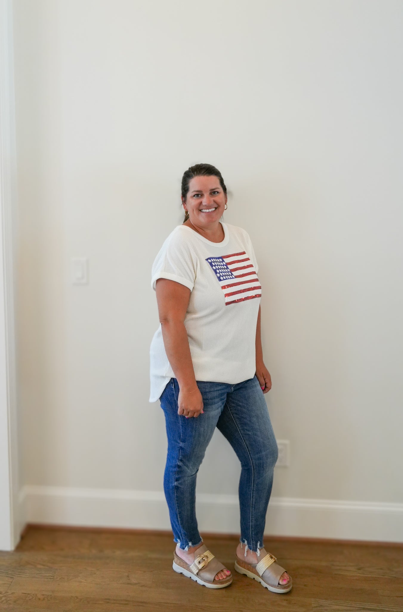 American Flag Ribbed Top