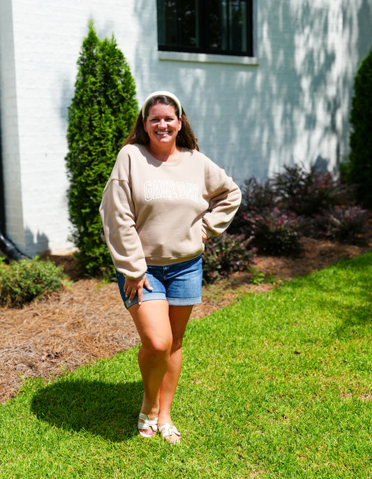 Game Day Puff Sweatshirt - Oatmeal