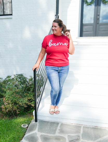 Alabama Glitter Script Top