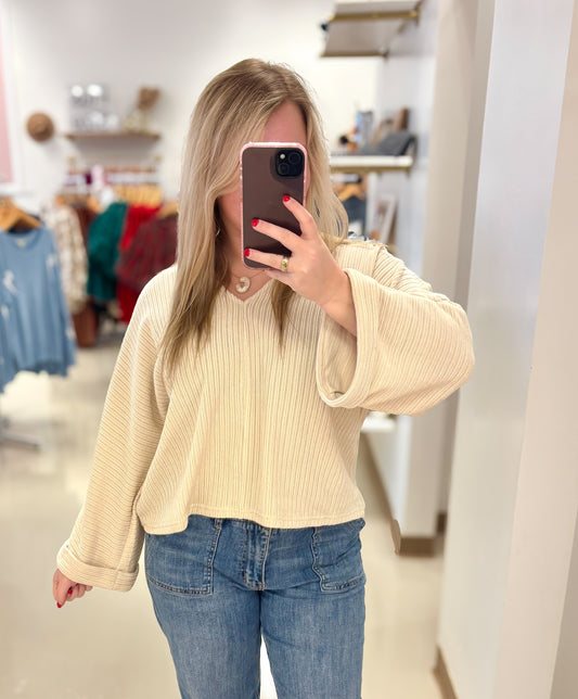 Olivia Oversized Sleeve Knit Top