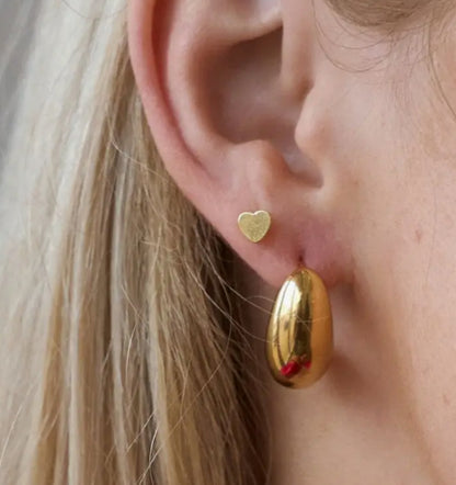 Gold Chunky Teardrop Hoops