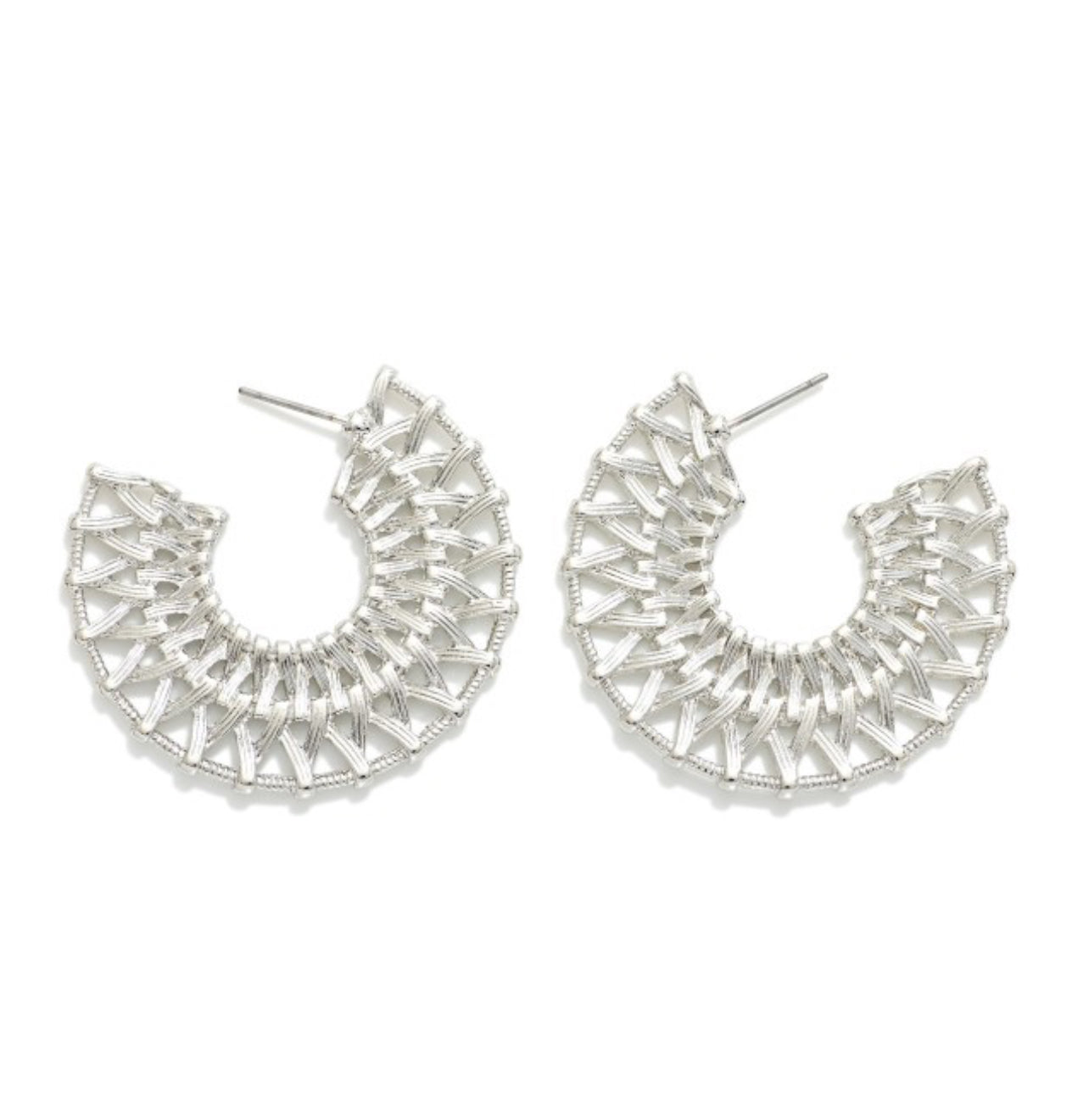 Woven Metal Hoop Earrings