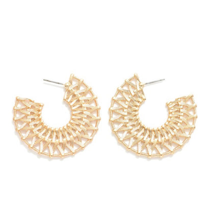 Woven Metal Hoop Earrings