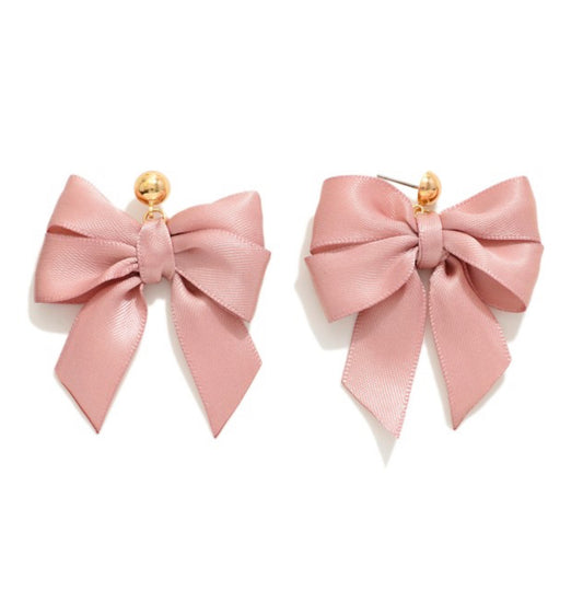 Bow Post Drop Earrings