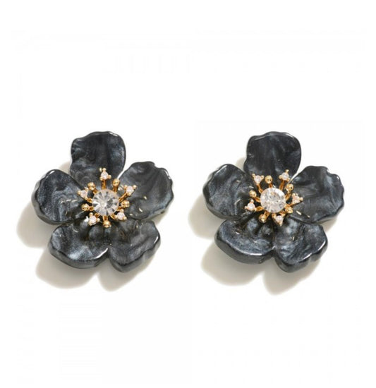 Acetate Flower Stud Earrings