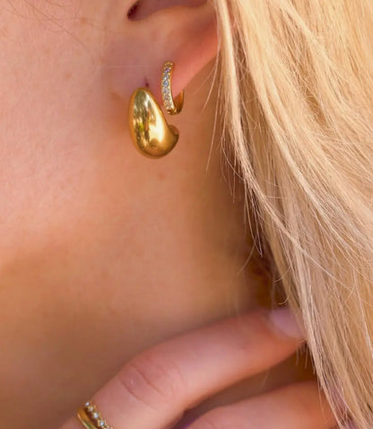 Gold Chunky Teardrop Hoops