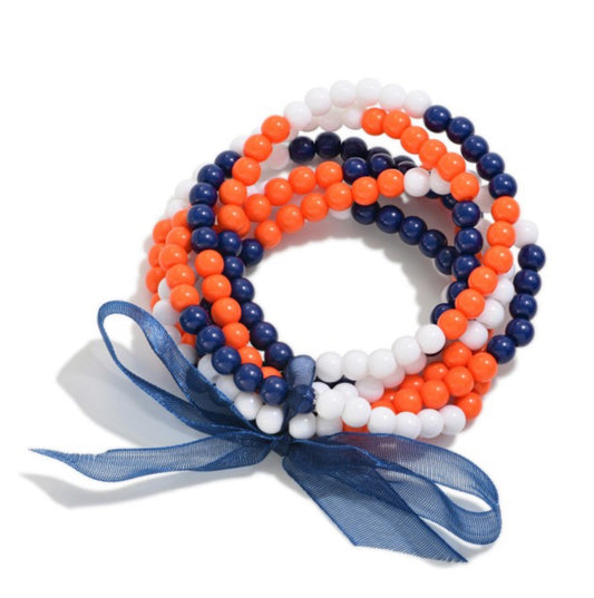 Auburn Beaded Stretch Bracelet Set